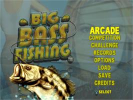 Title screen of Big Bass Fishing on the Sony Playstation.