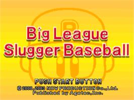Title screen of Big League Slugger Baseball on the Sony Playstation.