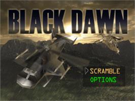 Title screen of Black Dawn on the Sony Playstation.