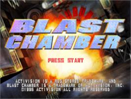Title screen of Blast Chamber on the Sony Playstation.