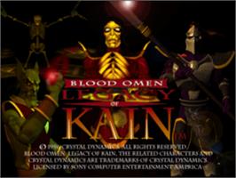 Title screen of Blood Omen: Legacy of Kain on the Sony Playstation.