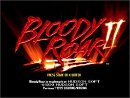Title screen of Bloody Roar II on the Sony Playstation.