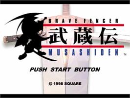Title screen of Brave Fencer Musashi on the Sony Playstation.
