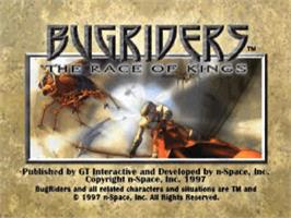 Title screen of BugRiders: The Race of Kings on the Sony Playstation.