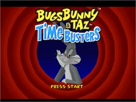 Title screen of Bugs Bunny & Taz: Time Busters on the Sony Playstation.