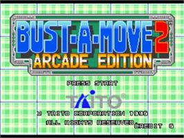 Title screen of Bust-A-Move 2: Arcade Edition on the Sony Playstation.