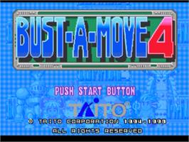 Title screen of Bust-A-Move 4 on the Sony Playstation.