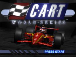Title screen of CART World Series on the Sony Playstation.