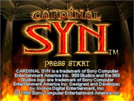 Title screen of Cardinal Syn on the Sony Playstation.