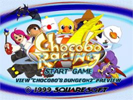 Title screen of Chocobo Racing on the Sony Playstation.