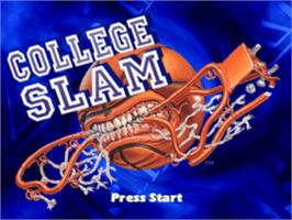 Title screen of College Slam on the Sony Playstation.