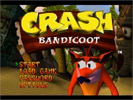 Title screen of Crash Bandicoot (Collector's Edition) on the Sony Playstation.