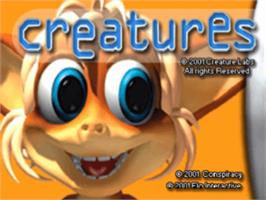 Title screen of Creatures on the Sony Playstation.