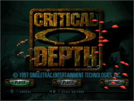Title screen of Critical Depth on the Sony Playstation.
