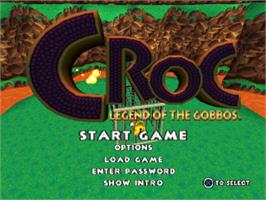 Title screen of Croc: Legend of the Gobbos on the Sony Playstation.