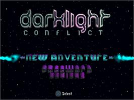 Title screen of Darklight Conflict on the Sony Playstation.