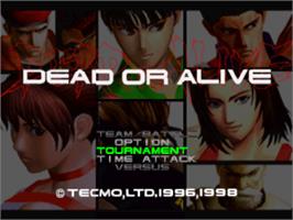 Title screen of Dead or Alive on the Sony Playstation.