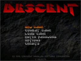 Title screen of Descent on the Sony Playstation.