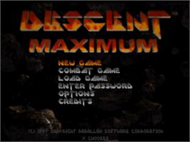 Title screen of Descent Maximum on the Sony Playstation.