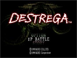 Title screen of Destrega on the Sony Playstation.