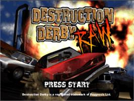 Title screen of Destruction Derby Raw on the Sony Playstation.
