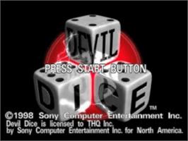Title screen of Devil Dice on the Sony Playstation.