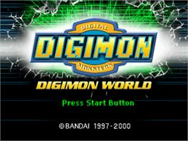 Title screen of Digimon World on the Sony Playstation.