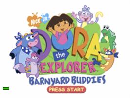 Title screen of Dora the Explorer: Barnyard Buddies on the Sony Playstation.