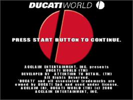 Title screen of Ducati World: Racing Challenge on the Sony Playstation.