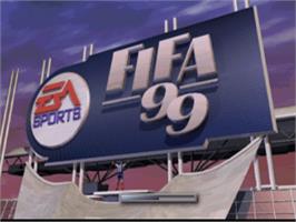 Title screen of FIFA 99 on the Sony Playstation.