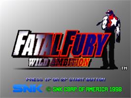 Title screen of Fatal Fury: Wild Ambition on the Sony Playstation.