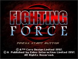 Title screen of Fighting Force on the Sony Playstation.