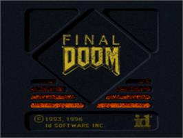 Title screen of Final DOOM on the Sony Playstation.