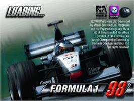 Title screen of Formula 1 '98 on the Sony Playstation.