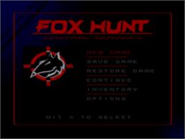 Title screen of Fox Hunt on the Sony Playstation.