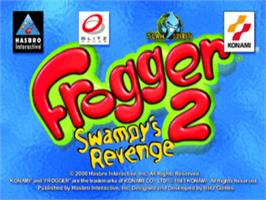 Title screen of Frogger 2: Swampy's Revenge on the Sony Playstation.