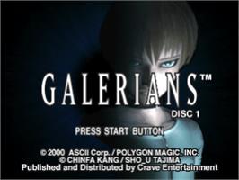 Title screen of Galerians on the Sony Playstation.