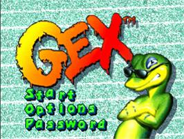 Title screen of Gex on the Sony Playstation.