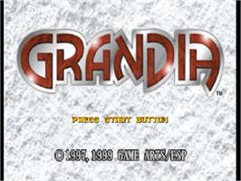 Title screen of Grandia on the Sony Playstation.