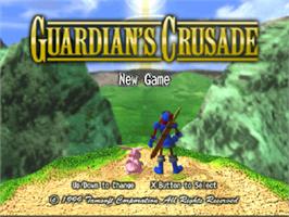 Title screen of Guardian's Crusade on the Sony Playstation.
