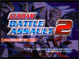 Title screen of Gundam Battle Assault 2 on the Sony Playstation.