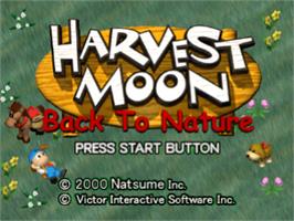 Title screen of Harvest Moon: Back to Nature on the Sony Playstation.