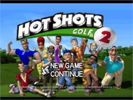 Title screen of Hot Shots Golf 2 on the Sony Playstation.