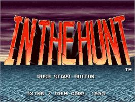 Title screen of In the Hunt on the Sony Playstation.