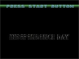 Title screen of Independence Day on the Sony Playstation.