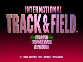 Title screen of International Track & Field on the Sony Playstation.