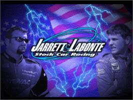 Title screen of Jarrett and Labonte Stock Car Racing on the Sony Playstation.