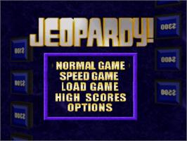 Title screen of Jeopardy! on the Sony Playstation.