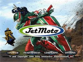 Title screen of Jet Moto on the Sony Playstation.