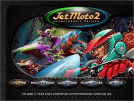 Title screen of Jet Moto 2 on the Sony Playstation.